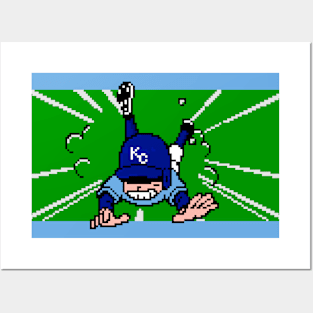 8-Bit Baseball Slide - Kansas City Posters and Art